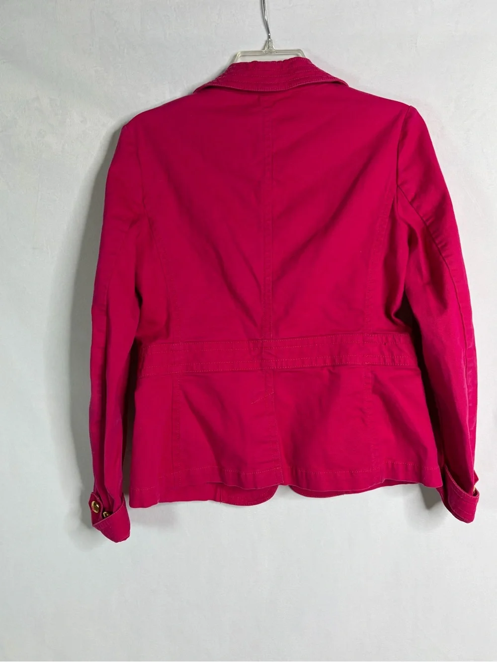 Women's Size 6 Red Jean Jacket Talbots Gold Buttons Unlined